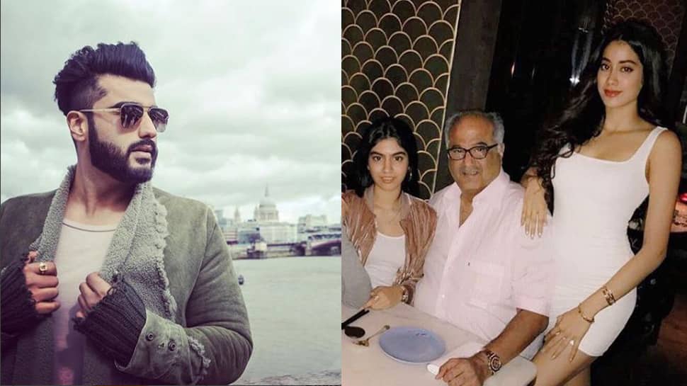 Boney Kapoor visits Arjun Kapoor with daughters Janhvi and Khushi 