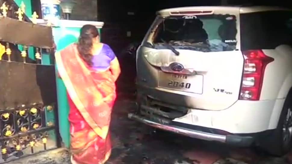 Watch: Petrol bomb thrown at BJP leader’s car in Coimbatore