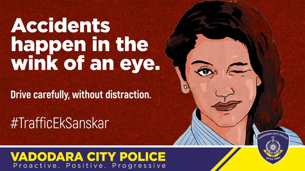 Vadodara City Police uses Priya Prakash Varrier&#039;s &#039;wink&#039; to raise awareness about safe driving