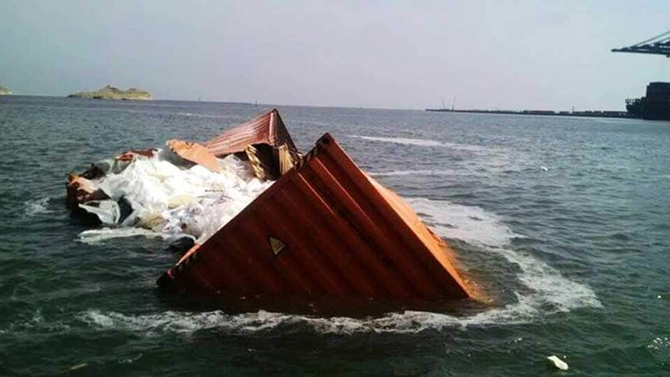 Two cargo ships collide at Karachi seaport; 21 containers drown: WATCH