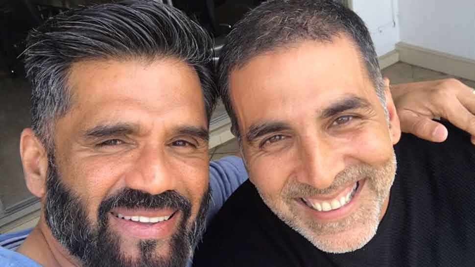 Akshay Kumar posts selfie with Suniel Shetty, Internet asks, Where is Babu Bhaiyaa?