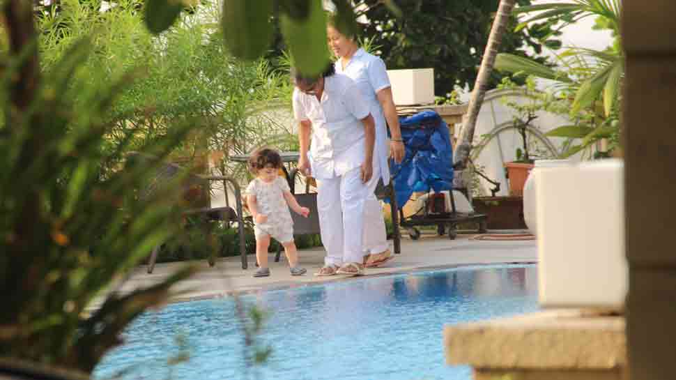 Taimur Ali Khan enjoys by the pool as daddy Saif Ali Khan gets acquitted in blackbuck poaching case  — Pics inside