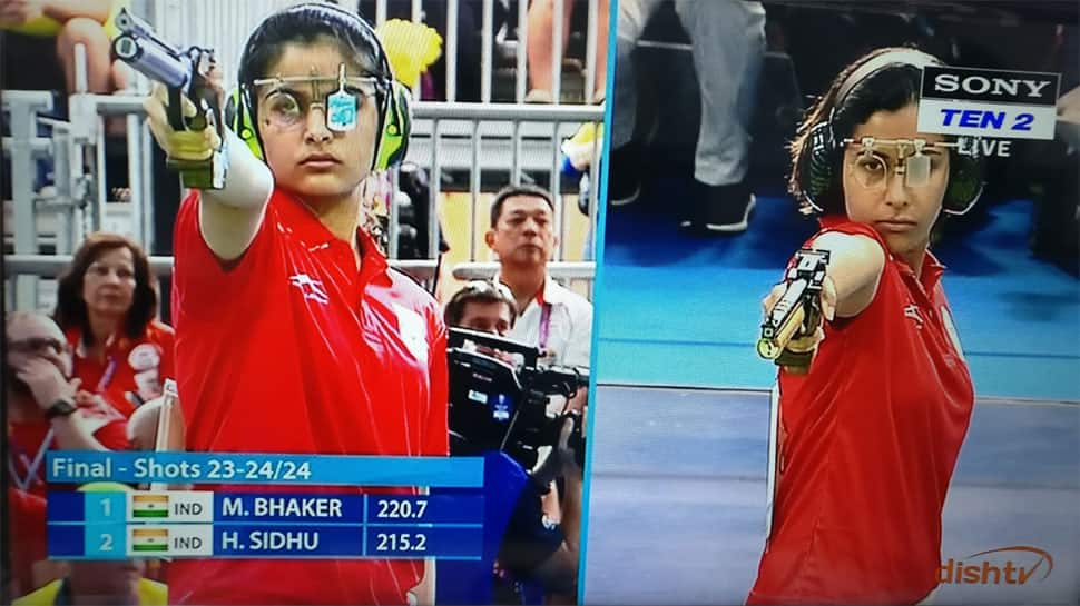 CWG 2018: Manu Bhaker wins Gold, Heena Sidhu bags Silver for India in women&#039;s 10-m air pistol