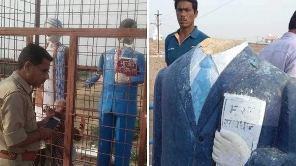 Amid defacing and vandalism spree, UP police shield for statues of famous figures