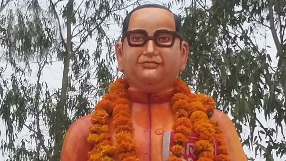 Vandalised Ambedkar statue rebuilt, turns saffron in Uttar Pradesh&#039;s Badaun