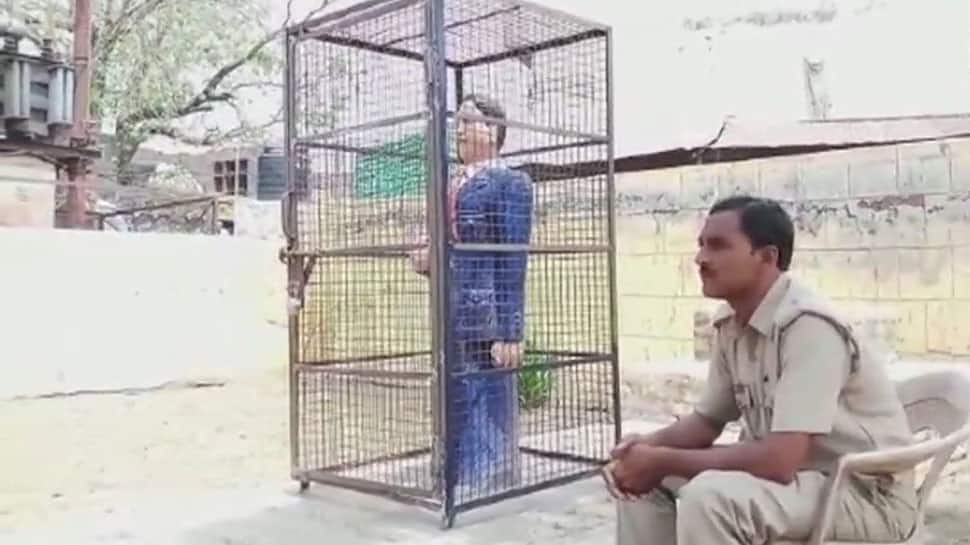 BR Ambedkar&#039;s statue in UP&#039;s Badaun caged to protect it from vandals