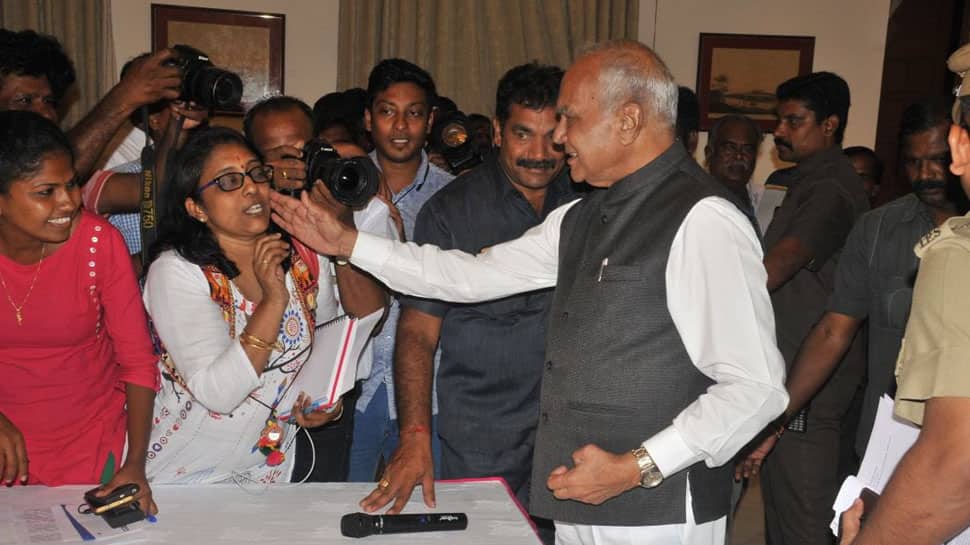 Tamil Nadu Governor Banwarilal Purohit faces outrage after patting journalist on the cheek without seeking consent