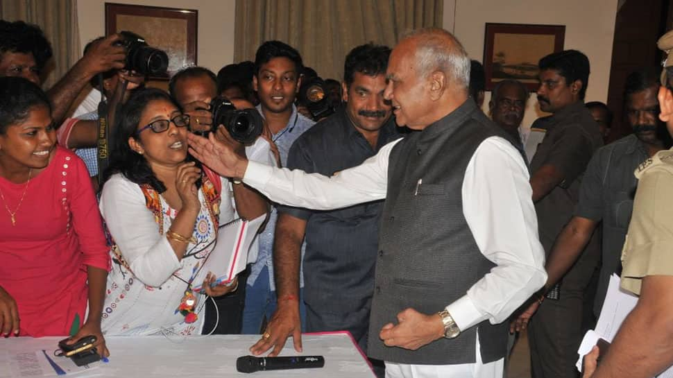 TN journalists demand apology from Governor Purohit for patting cheek of lady reporter