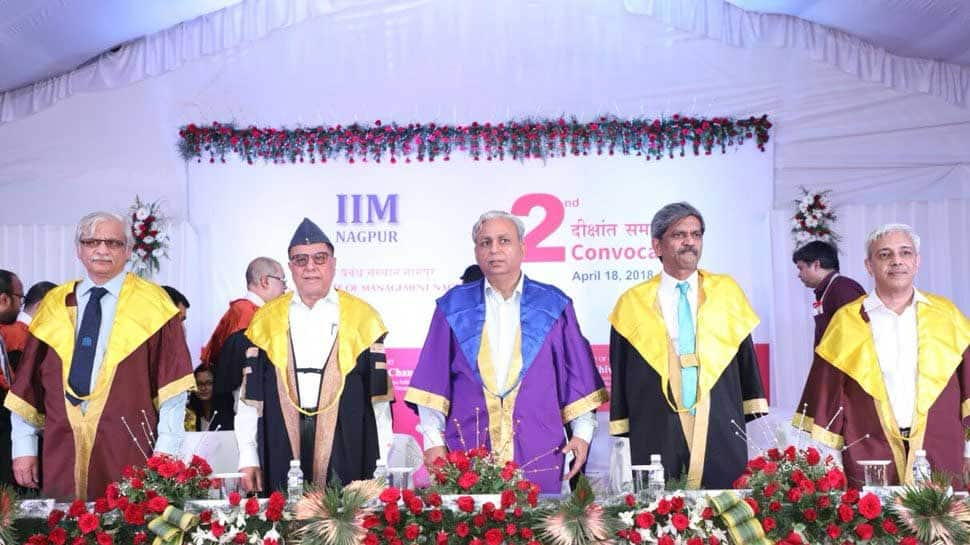 Rajya Sabha MP Subhash Chandra attends IIM convocation in Nagpur, gives success &#039;mantra&#039; to students