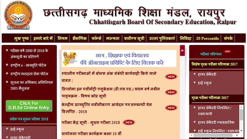 Chhattisgarh Board of Secondary Education (CGBSE) Class 10, Class 12
