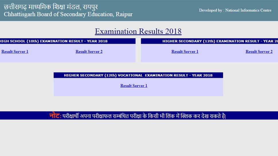 Chhattisgarh CGBSE Class 10 Results and Class 12 Results declared at cgbse.nic.in