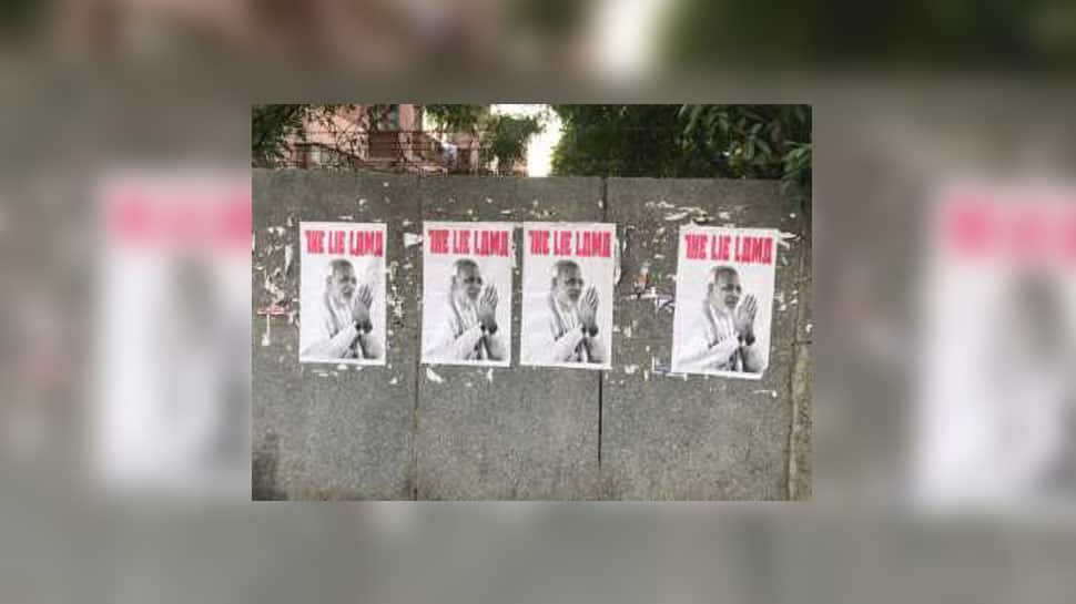 Posters calling PM Modi &#039;The Lie Lama&#039; pasted on Delhi walls, case registered