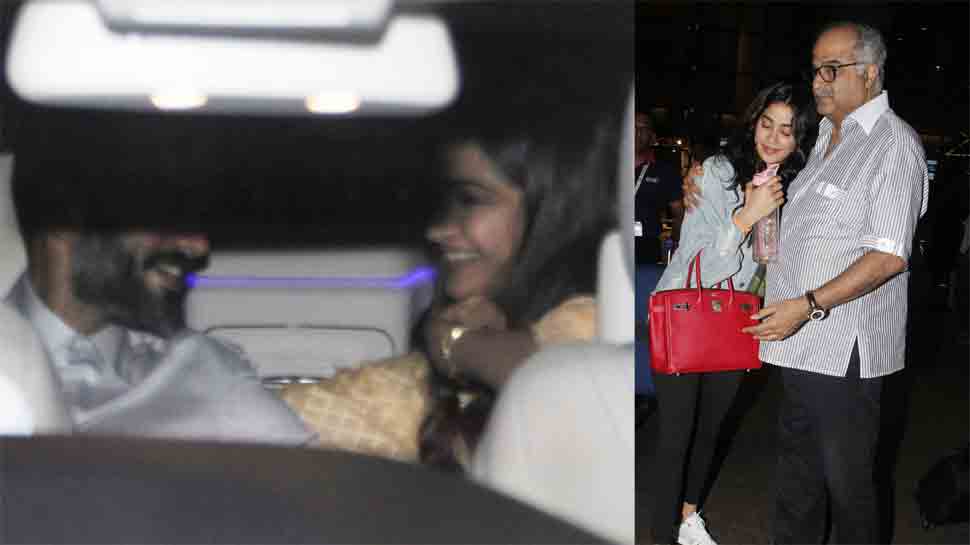 Sonam Kapoor plays doting wife, receives husband Anand Ahuja at airport; Boney, Janhvi too spotted — Pics inside