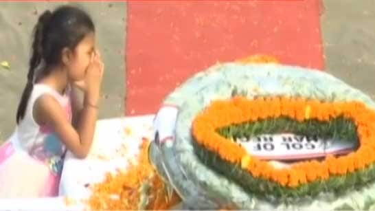 6-year-old daughter of martyred jawan pays tribute