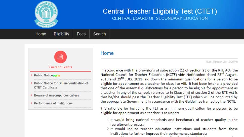 CBSE to conduct Central Teacher Eligibility Test 2018 (CTET) on September 9; Details on ctet.nic.in