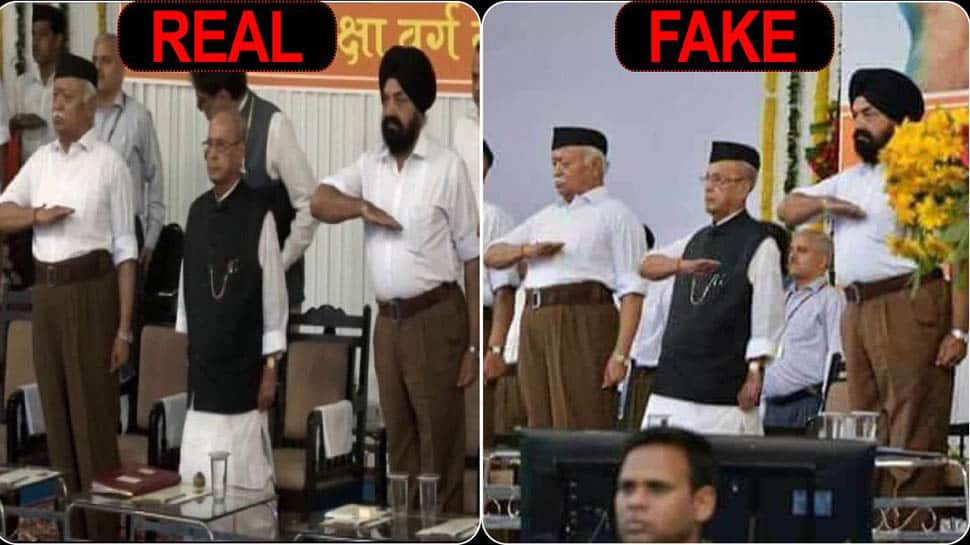 RSS unites with Congress, condemns fake images of Pranab Mukherjee at Sangh HQ