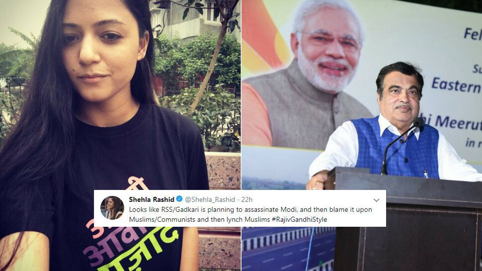 Nitin Gadkari planning to kill PM Narendra Modi, Shehla Rashid posts &#039;sarcastic&#039; tweet; minister to sue her