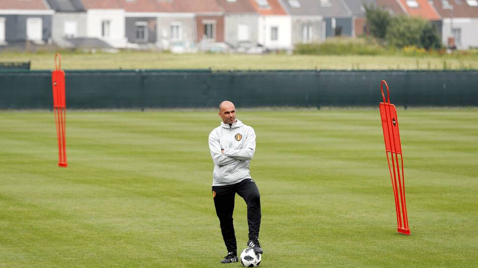 Belgium's coach Roberto Martinez at a training session.