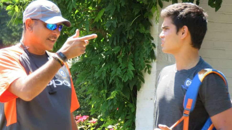 Arjun Tendulkar trains with India team, gets tips from Ravi Shastri