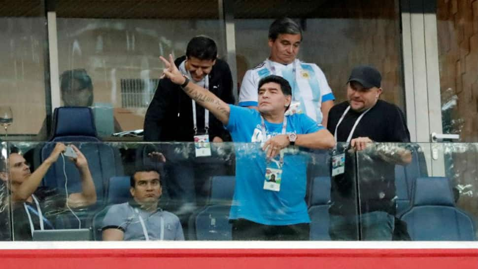 FIFA World Cup 2018: Diego Maradona shows fans the finger during Argentina vs Nigeria clash