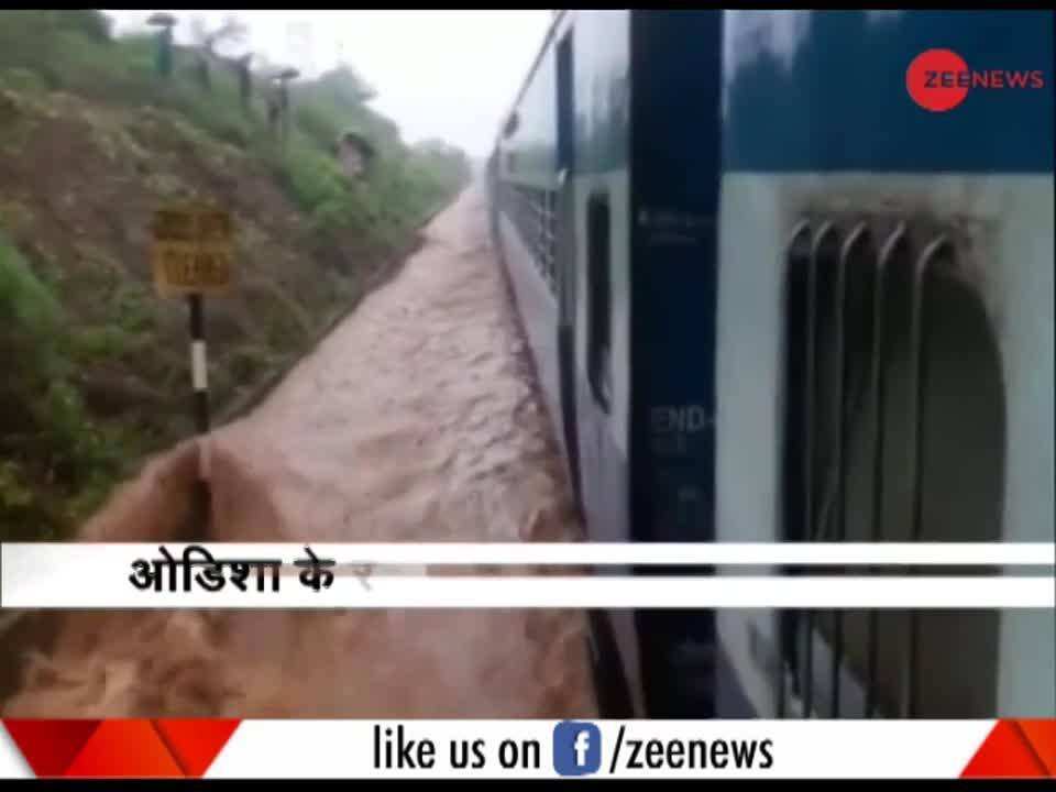 Odisha's Raigarh railway track flooded with water after heavy rain