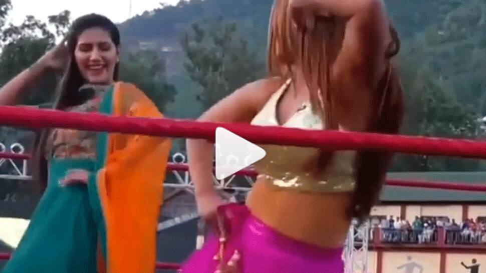 Sapna Choudhary and Rakhi Sawant&#039;s dance sets WWE ring on fire - Watch viral video