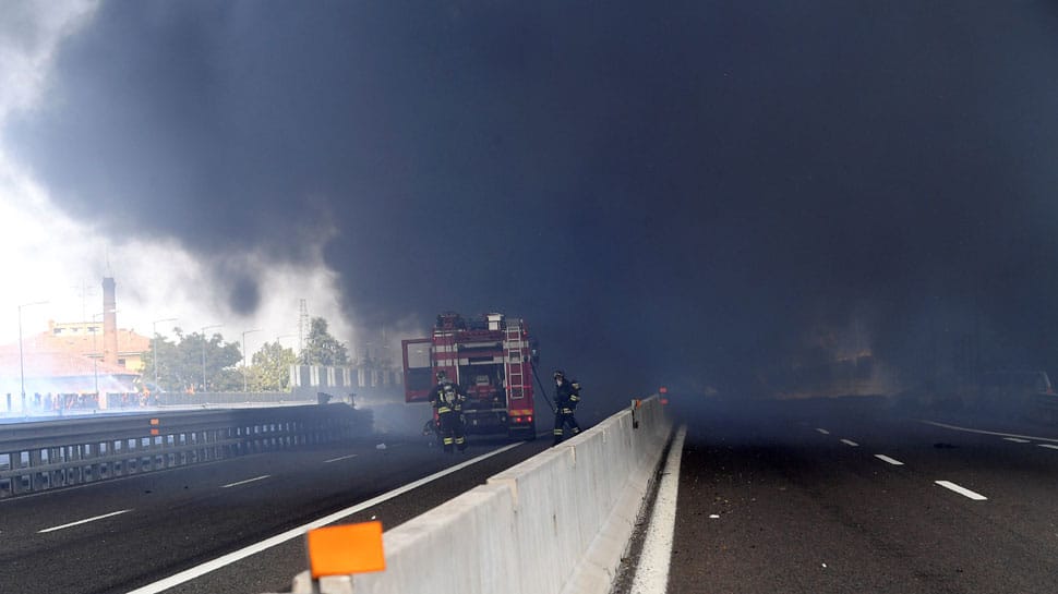 Explosion causes fire near Italy&#039;s Bologna Airport