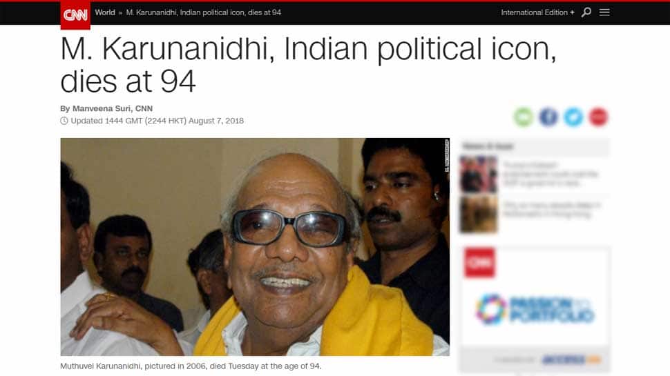 CNN: M. Karunanidhi, Indian political icon, dies at 94