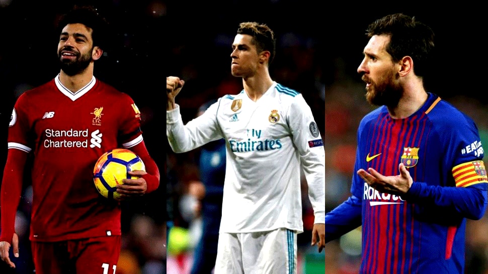 Mohamed Salah, Cristiano Ronaldo and Lionel Messi on Champions League ...
