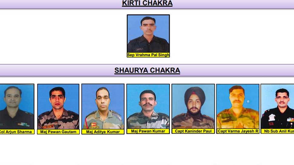 Sepoy Vrajma Pal Singh gets Kirti Chakra, rifleman Aurangzeb, 13 others awarded Shaurya Chakra