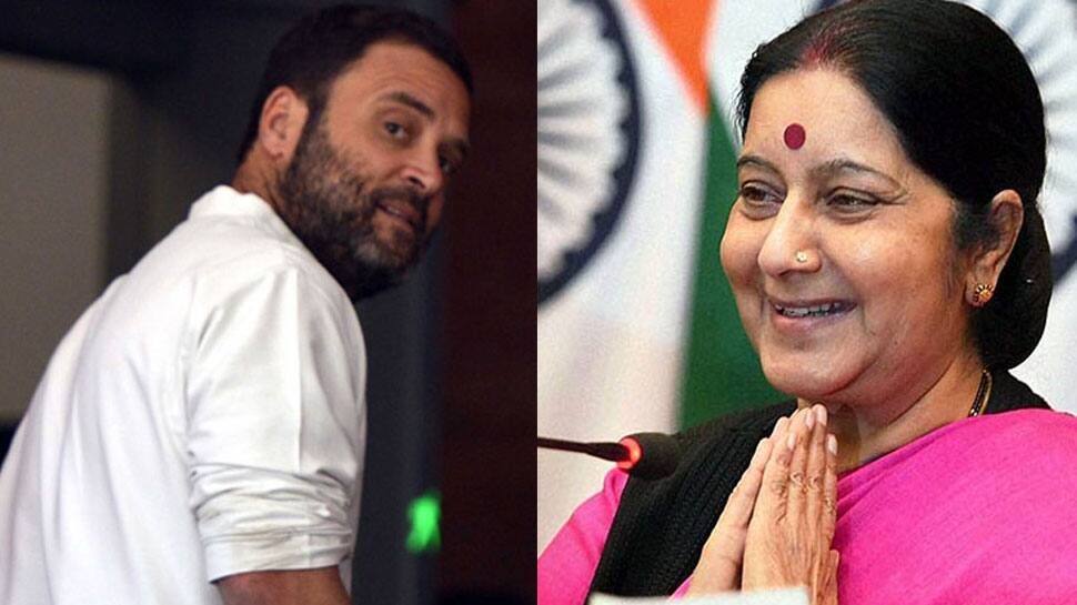 Sushma Swaraj has no job, spends time on people&#039;s visas: Rahul Gandhi