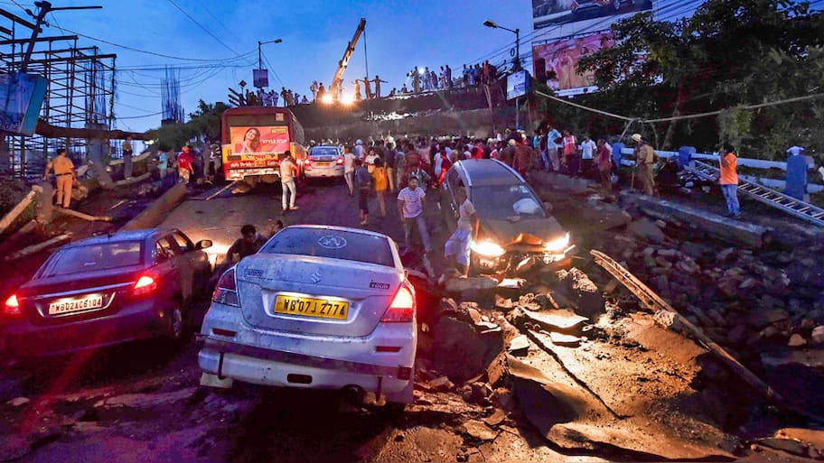 Political blame game starts after bridge collapse in Kolkata's Majerhat ...
