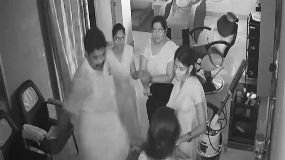 Watch: Former DMK Corporator repeated kicks woman at salon; arrested