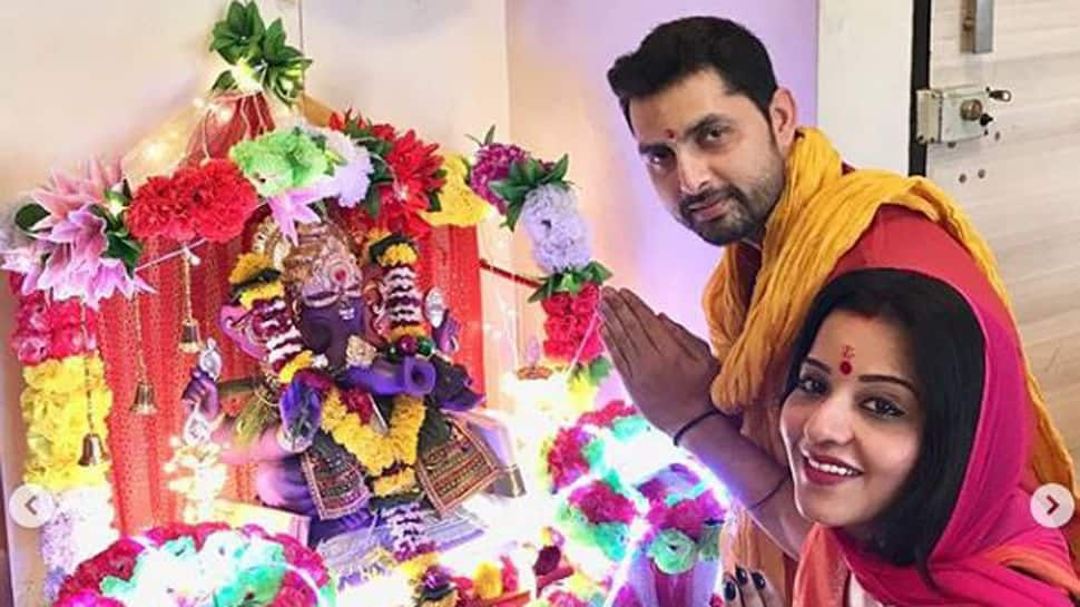 Monalisa celebrates Ganesh Chaturthi with husband Vikram Rajpoot-See pic