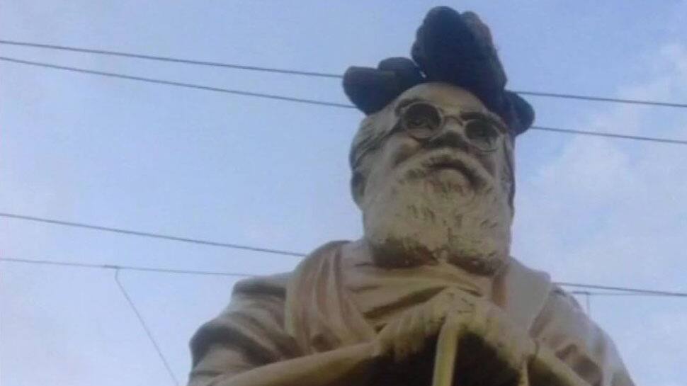 Chennai: Periyar&#039;s statue vandalised, slippers kept on head