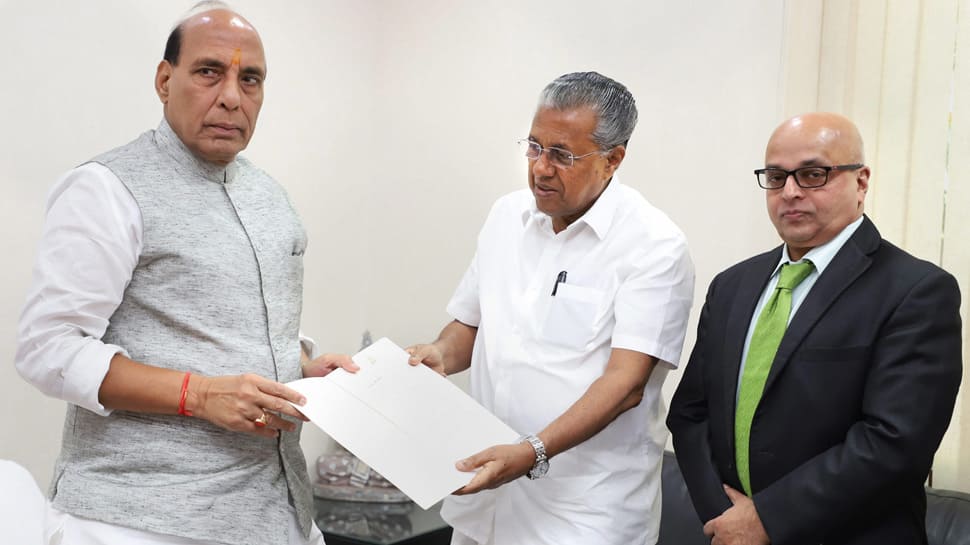 Kerala CM Pinarayi Vijayan urges Rajnath Singh to expedite release of flood relief funds