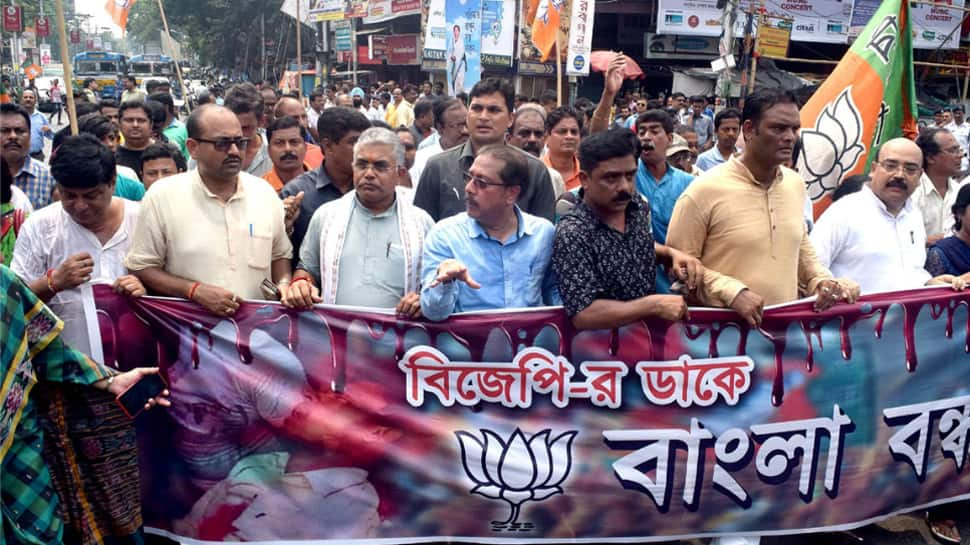 Sporadic violence during BJP&#039;s 12-hour Bandh in West Bengal, 1600 people arrested