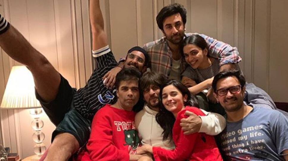 Karan Johar brings Aamir Khan, Shah Rukh Khan, Ranbir Kapoor, Ranveer Singh, Deepika Padukone and Alia Bhatt together - See pic of &#039;biggest blockbuster ever&#039;