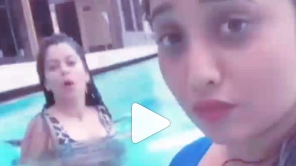 Bhojpuri siren Rani Chatterjee and Nidhi Singh&#039;s poolside &#039;Barbie girl&#039; dance is unmissable! Watch