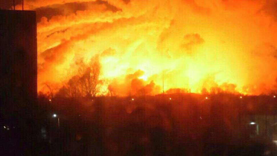 Thousands evacuated after explosions at Ukrainian ammunition depot