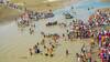 Devotees take a holy dip in River Ganga in Allahabad.