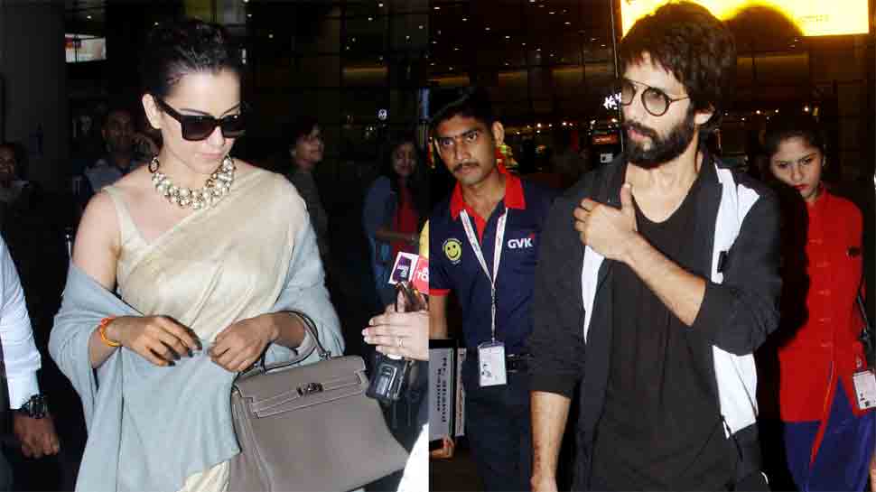 Rangoon actors Kangana Ranaut, Shahid Kapoor snapped at airport — Check photos