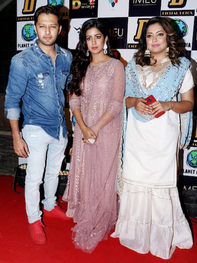 Tanushree with her sister Ishita and Vatsal Sheth