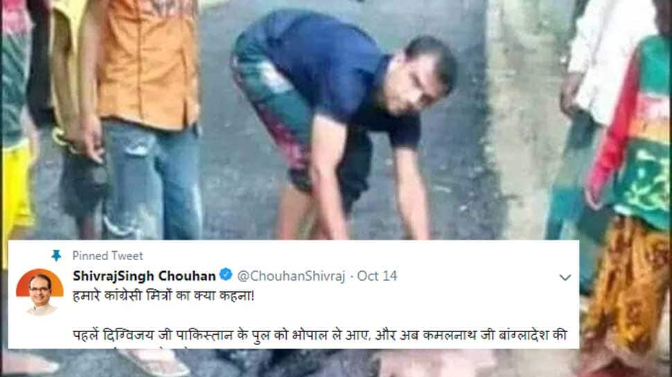 Congress tweets photos of bad roads, Shivraj Singh Chouhan claims pictures not from MP but from Pakistan, Bangladesh