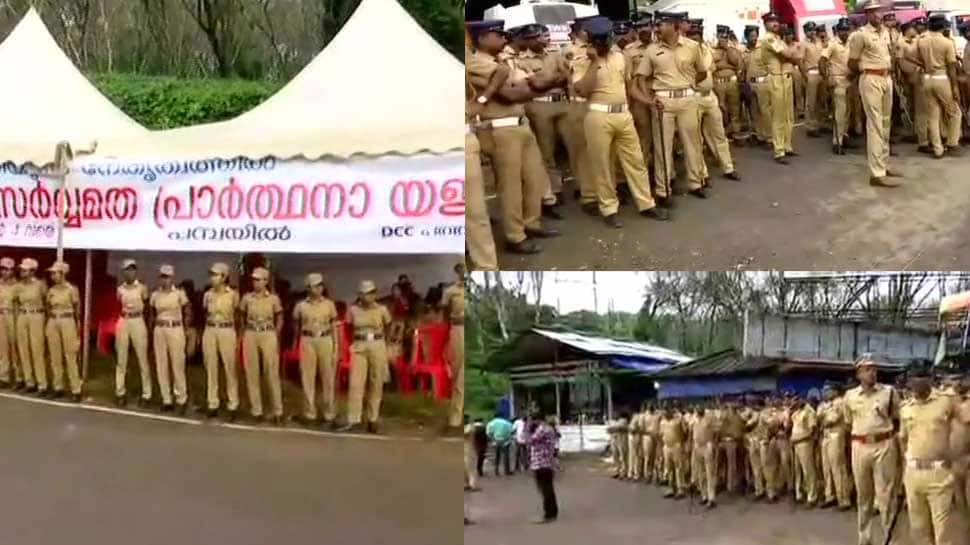 Tight security outside Sabarimala temple as protesters continue to resist women&#039;s entry   