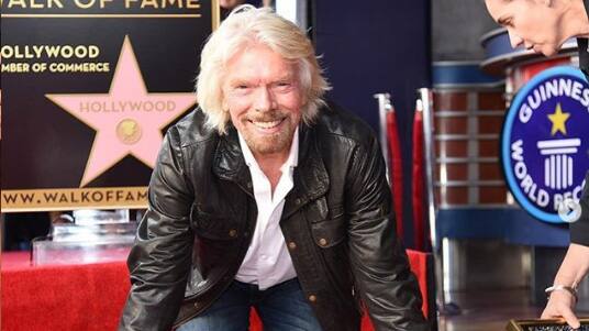 Richard Branson recalls rock &#039;n roll days as gets Hollywood star