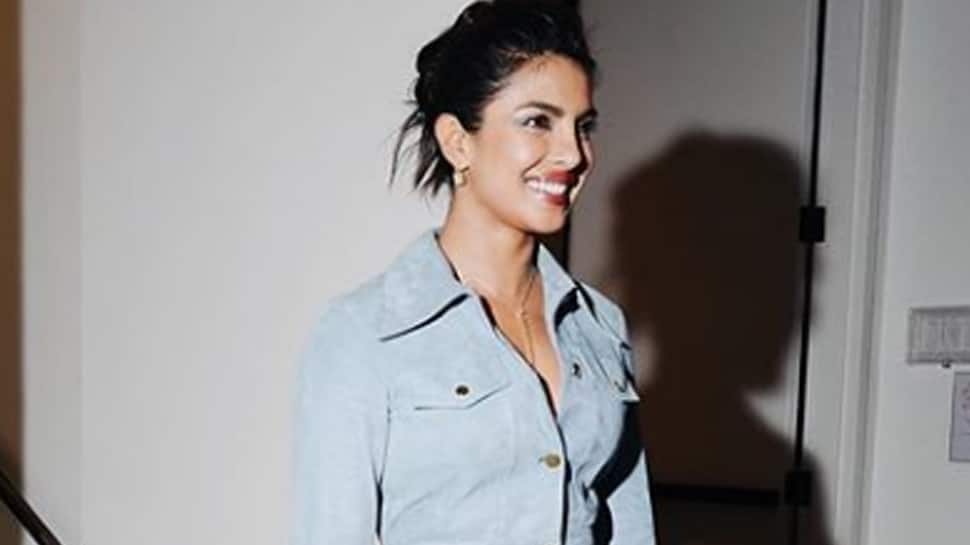 Priyanka Chopra slays in blue shirt dress at the Golden Heart Awards—Pics