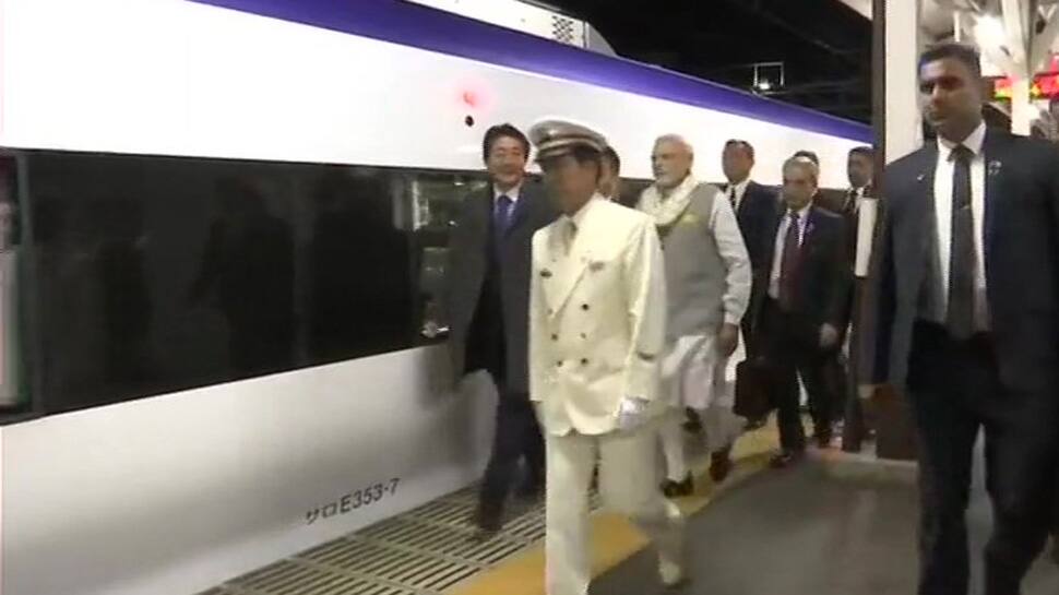 PM Narendra Modi takes a train to Tokyo with Shinzo Abe - Watch