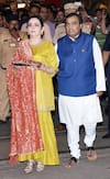 Mukesh and Nita Ambani pose for photos