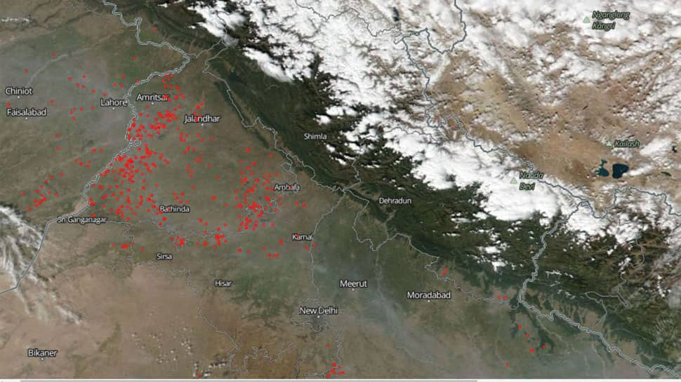 NASA image points at widespread stubble fire in Punjab, warns of more burning in coming weeks